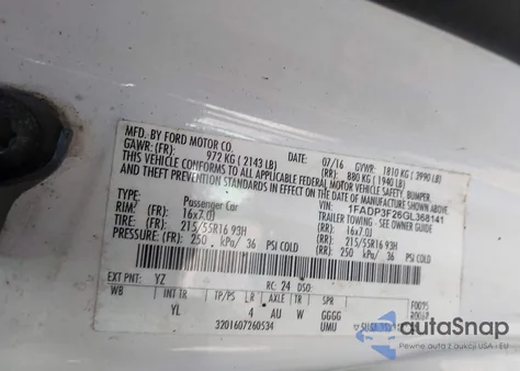 2016 Ford Focus Se from USA, damaged, VIN 1FADP3F26GL368141